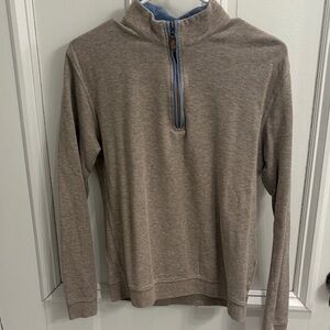 Men's Johnnie-O Tan Quarter-Zip Sweater